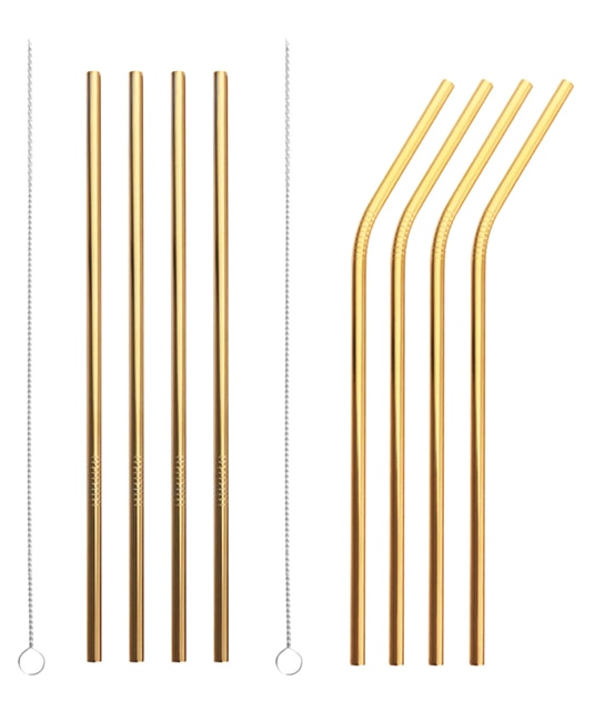 4 Pack Stainless Steel Metal Straw