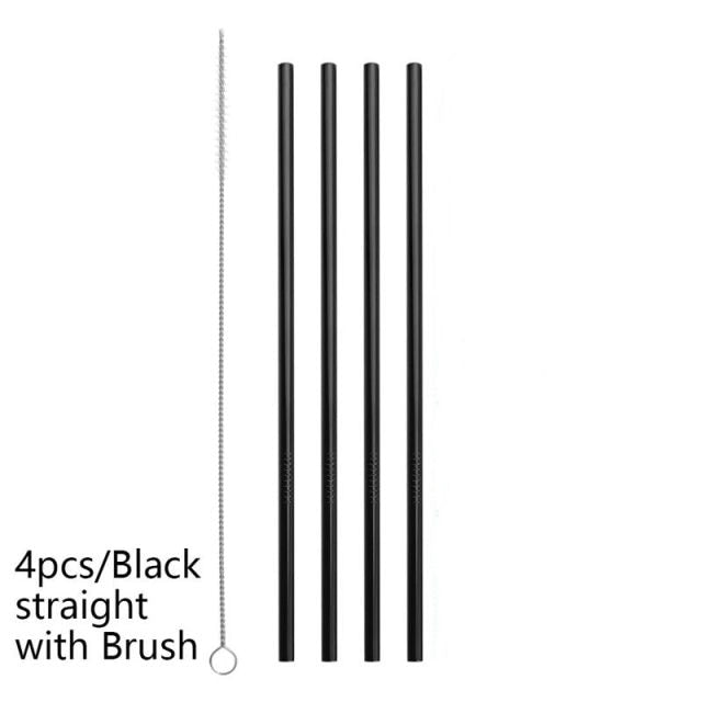 4 Pack Stainless Steel Metal Straw