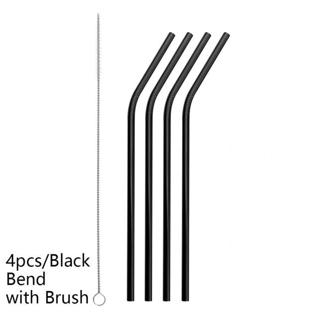 4 Pack Stainless Steel Metal Straw