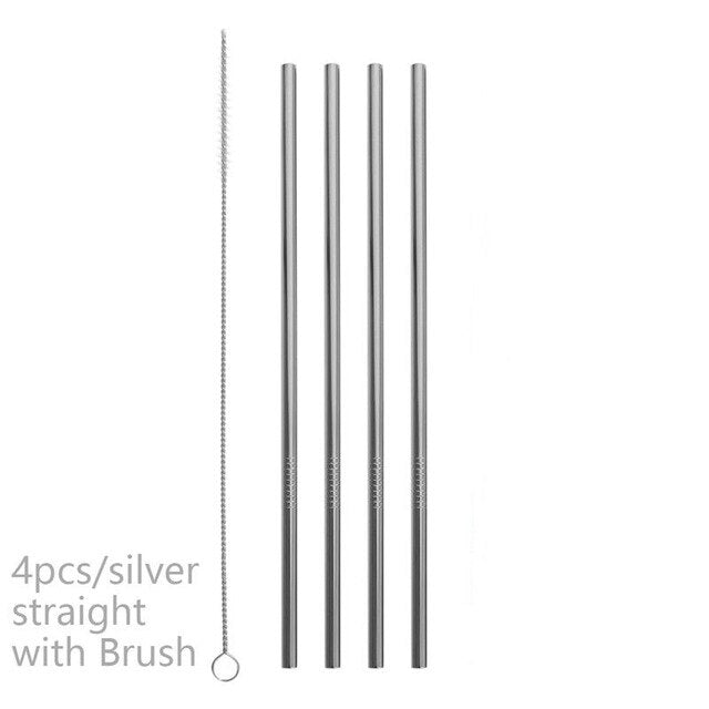 4 Pack Stainless Steel Metal Straw